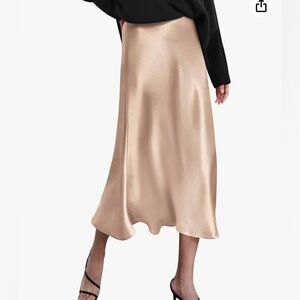 Tan satin skirt